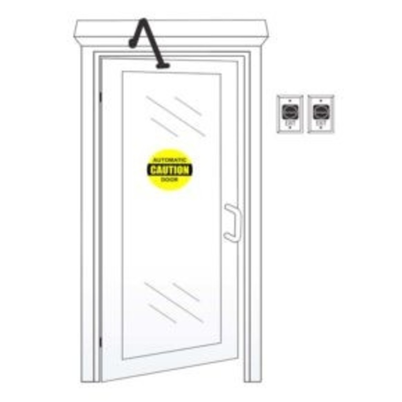 TOUCHLESS ENTRY Auto Operator Kit with 2 Touchless wave to exit switches