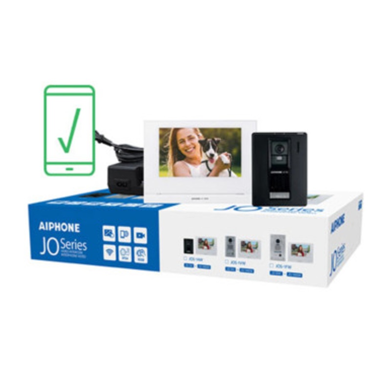 AIPHONE JOS-1AW 7 Video Set W/ Mobile App Functionality (JO-DA, JO-1MDW, PS-1820Ul)