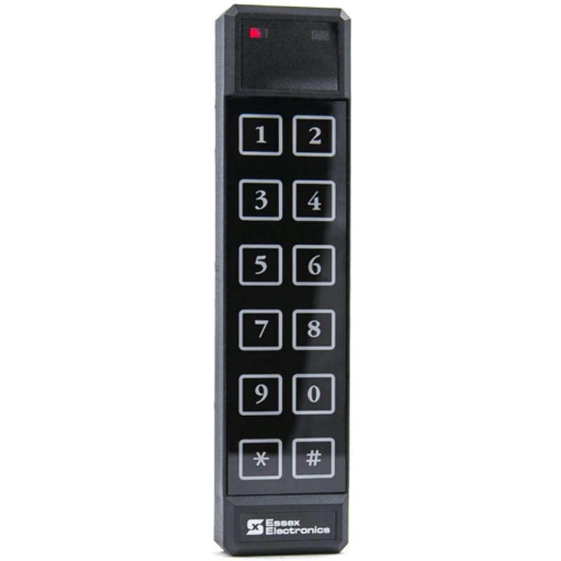 Essex KTP-102-LI Mullion Keypad Reader 26 Bit Wiegand Thinline Black Illuminated 2×6
