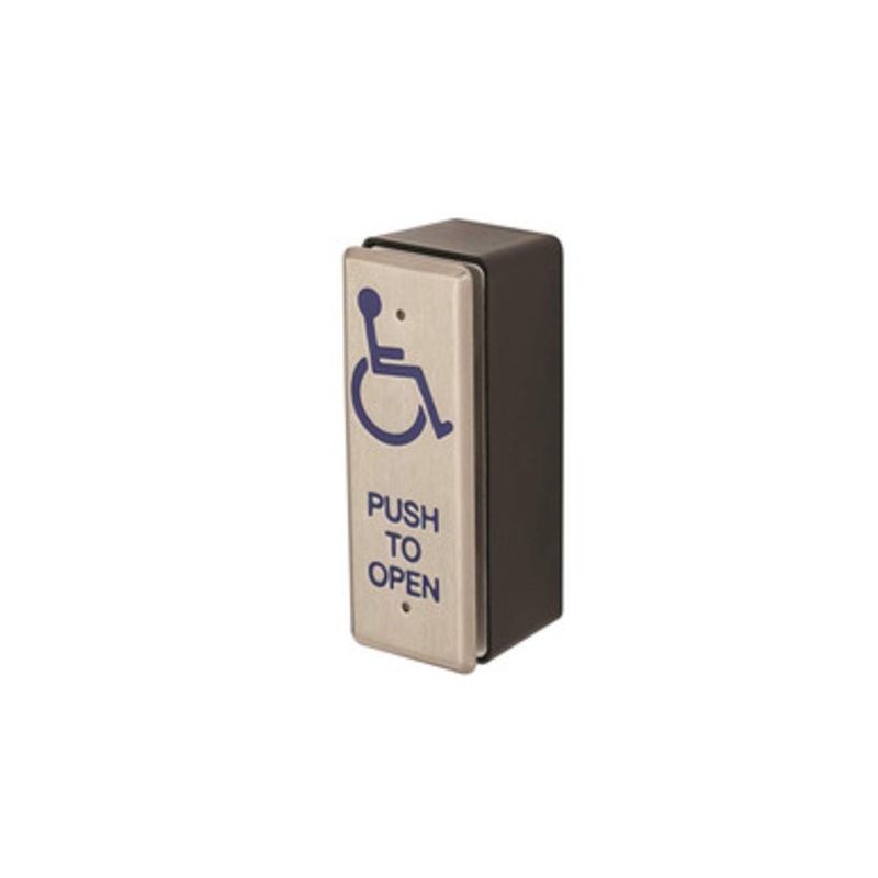 Locknetics / Locknetics Access Control Accessories PPH-50  Locknetics Activation Plates Push Plate Switch, Narrow, Ada Push To Open, Stainless Steel