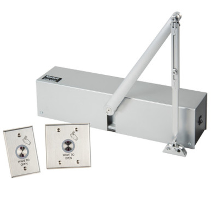 Norton 5630K1 689 Surface Door Operator, Double Lever Arm, Push Side, Onboard Power, 700 Switch, Aluminum Painted