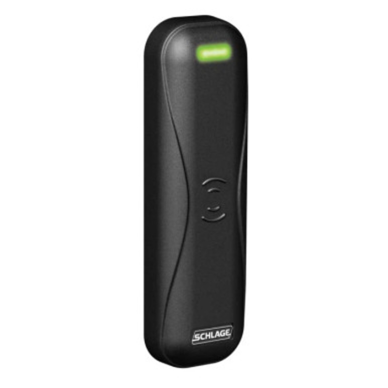SCHLAGE MT11-485 Access Control Reader, Multi-Technology, Mullion Mount, 12 Volt DC, 145 Milliampere, 13.56 Megahertz/125 Kilohertz, 1.72 Width x 0.81 Depth x 5.91 Height, Polymer, Black