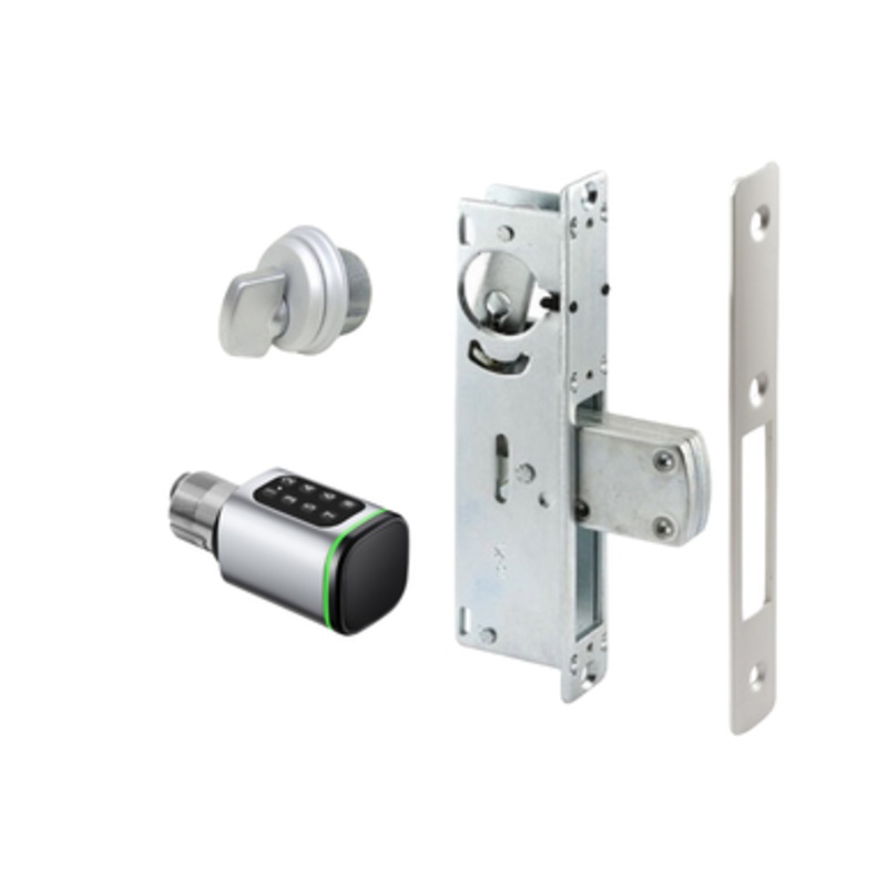 Smart WiFi Storefront Mortise Deadbolt with Thumbturn Lock Kit in Aluminum