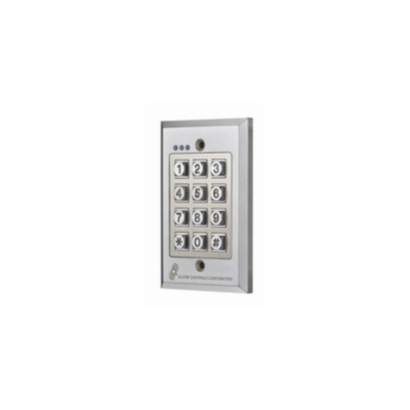 Alarm Controls KP-200 Digital Keypad, Vandalproof, Weatherproof, Flush Mount, Backlit, Outdoor Programmable, 100 User, 12/24 Volt AC/DC, SPDT, 5 Ampere, 302 Stainless Steel