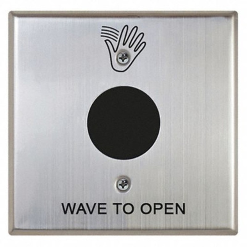 CAMDEN CM-330-41SW SureWave Active Infrared Hands-Free Switch, Battery Powered, Wireless, With Hand Icon Logo, Satin Stainless Steel