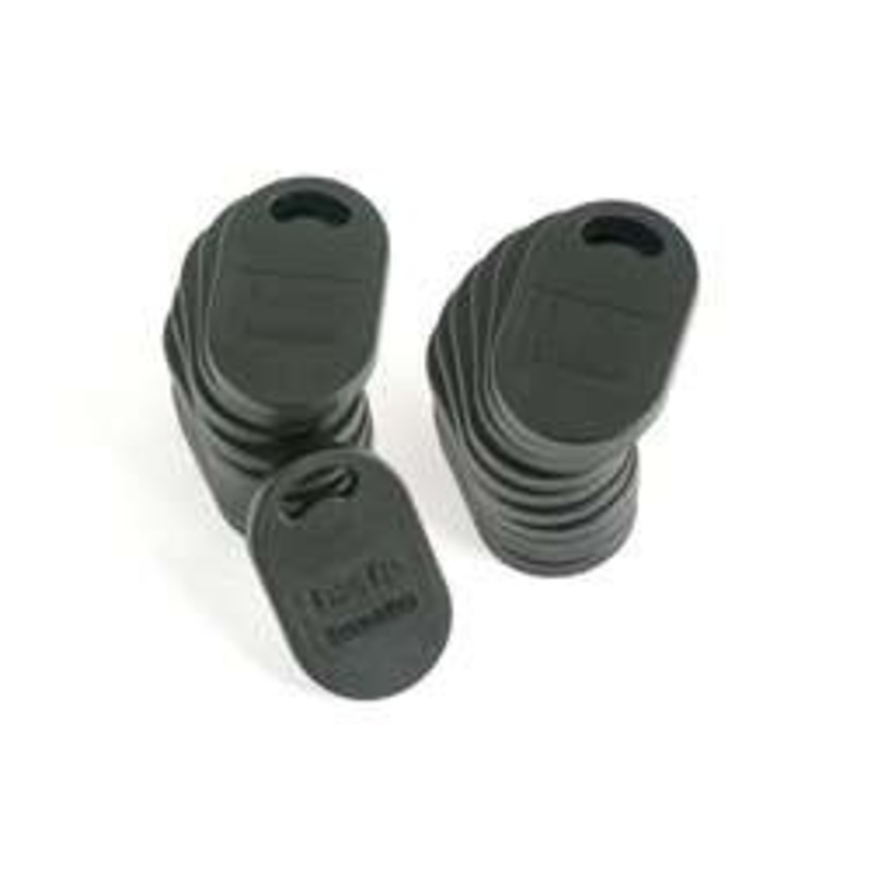 SECURA KEY SPECIFIC | RKKT02 Proximity Key Tag, Specific, Sequential Numbering, 125 Kilohertz, EEPROM/Read Only Memory, 1.26 Length x 2 Width x 0.2 Thickness, Rugged ABS Plastic, Black