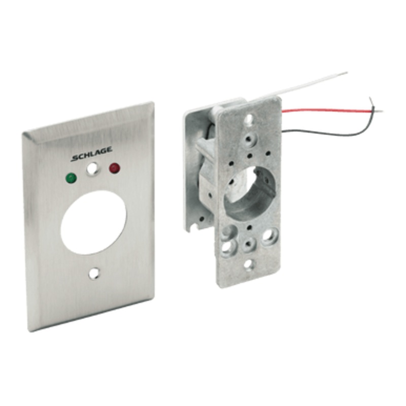 Single Gang Momentary Keyswitch  One Direction, DPDT, Red & Green LED, Anti-Tamper, Satin Stainless Steel