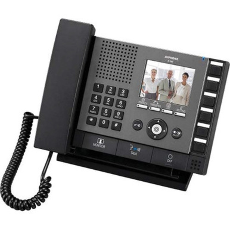 AIPHONE IX-MV | 17127  Video Master Station, IP Addressable, Hands-Free, 24 Volt AC/DC, 500 Milliampere, Wall Mount, 3-1/2 LCD Screen, 9-13/16 Width x 2-5/16 Depth x 7-7/16 Height, With Stand