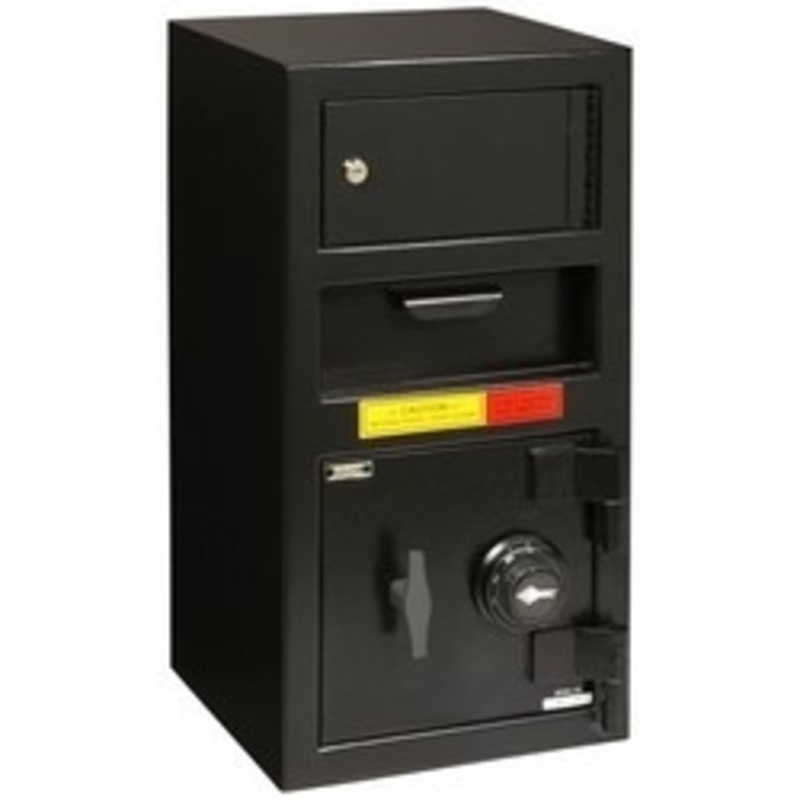 AMSEC AMERICAN SECURITY | DSF2714C  Depository Safe, Front Load, Combination Lock, B-Rated Construction, 14 Width x 14 Depth x 27-1/4 Height, Solid Steel