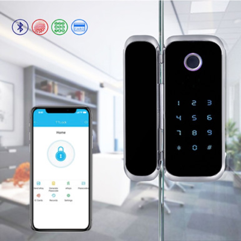 Bluetooth Glass ONLY Fingerprint Pin Code or Card Access Door Lock M901S-BT for Swinging Doors