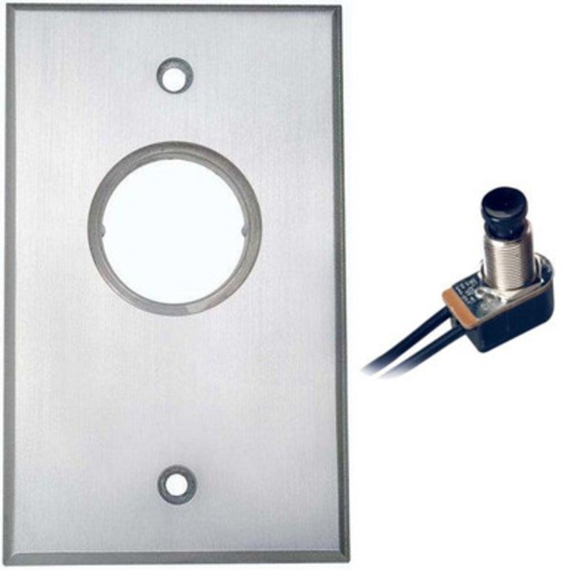 Camden 1100 Flush Mount Key Switch, Aluminum Single Gang Faceplate, SPST Momentary, N/O, Brushed Aluminum