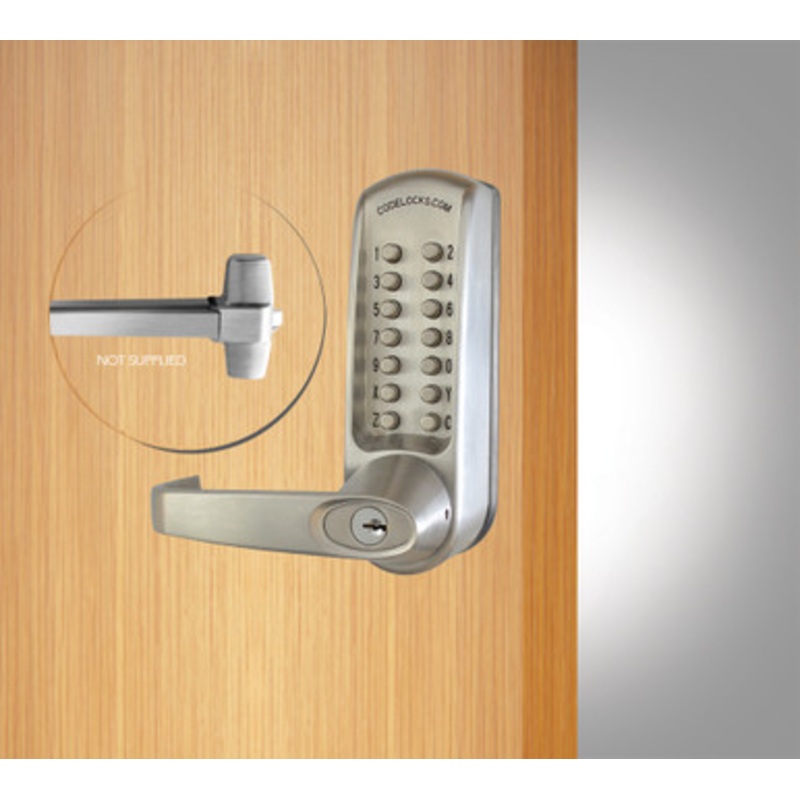 Codelock CL600PK Panic Access Kit Mechanical Keypad Lock Trim for Exit Device Brushed Steel Finish