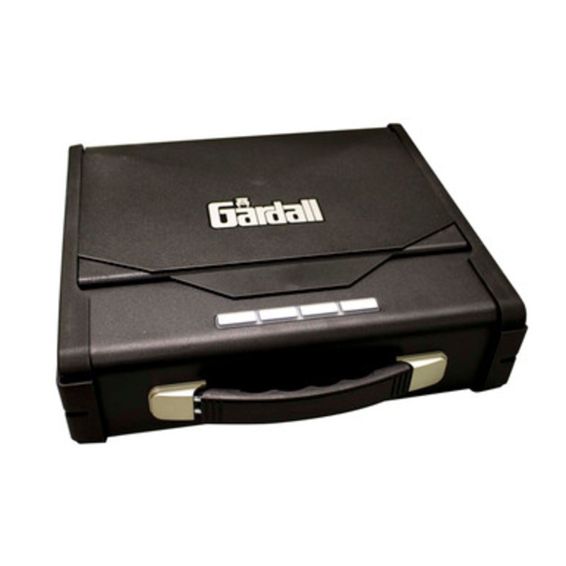 Gardall Portable Pistol Safe With Handle Gun and Pistol Safe, 9-1/2 Width x 14 Depth x 4-1/4 Height, Prime Steel