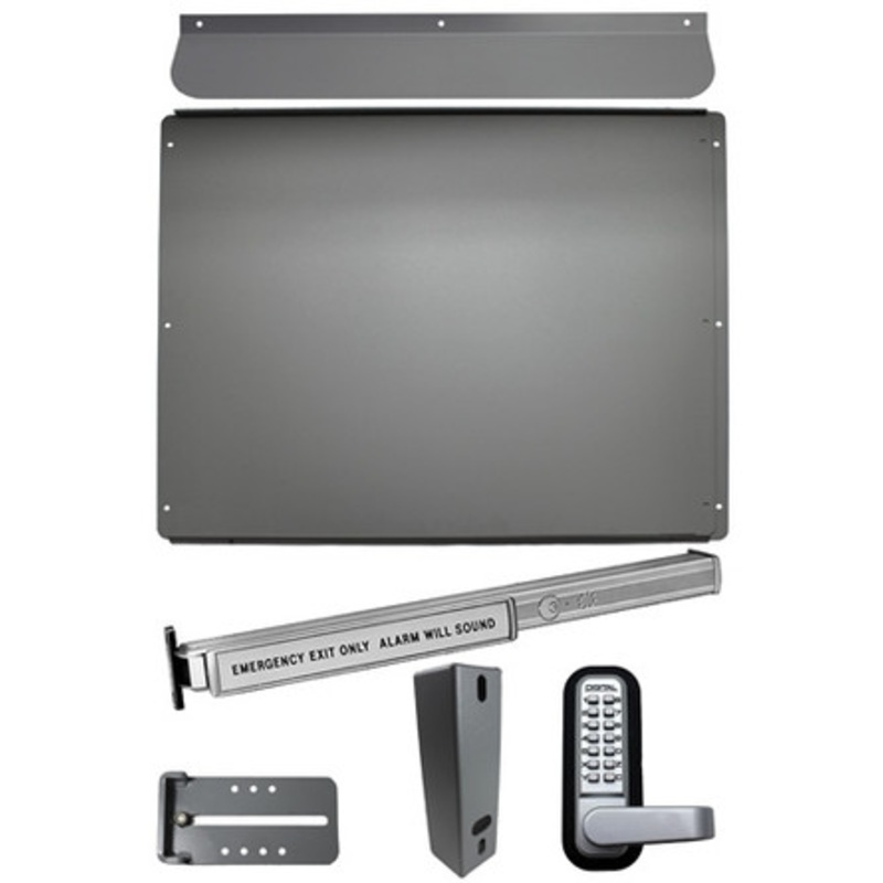 LOCKEY PS65 Standard Panic Shield Security Kit with LockeyUSA PB2500 Alarm Bar