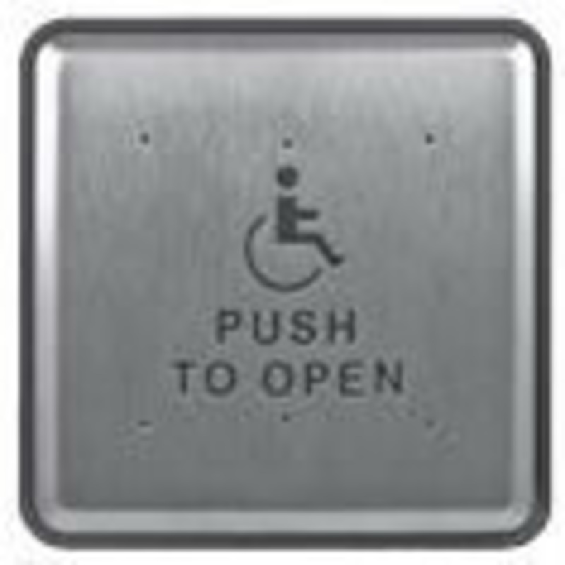 Norton 531 NOR Door Switch kit – 6 sq., Stainless/blue letters, ADA symbol, RF