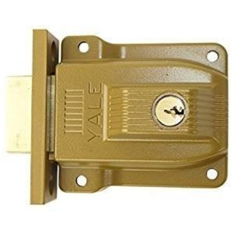 Yale 112 1/4F Auxiliary Locks Double Cylinder Auxiliary Deadbolt w/Flat Strike