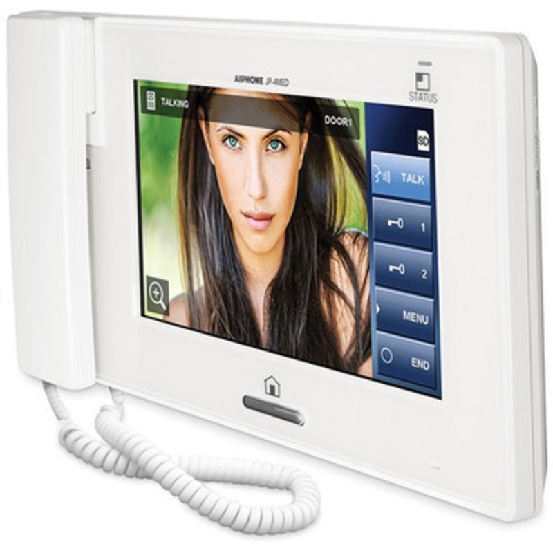 AiphoneJP-4HD  Video Sub Master Station, Wall/Desk Mount, 24 VDC, 200 Milliampere, 7 TFT Color Touchscreen LCD, 800 x 480 Pixel, 10-1/16 Width x 1-7/8 Depth x 5-11/16 Height