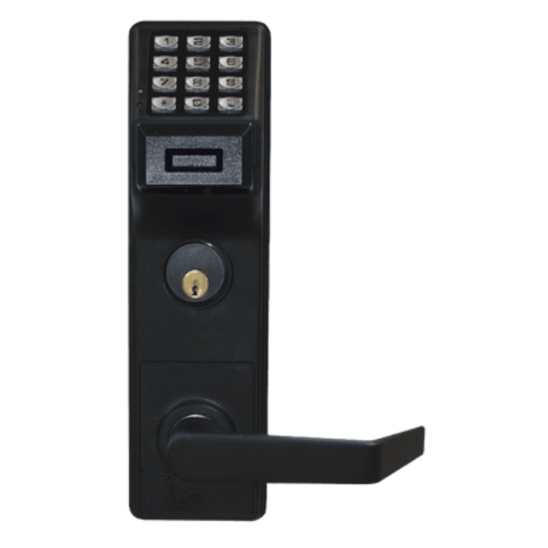 Alarm Lock ETPDNSRX19M99 Networx Pushbutton Exit Trim with Prox Reader, 5000 Users, 35,000 Event Audit Trail, Weatherproof, Straight Lever, for Marks 9900, Flat Black Finish