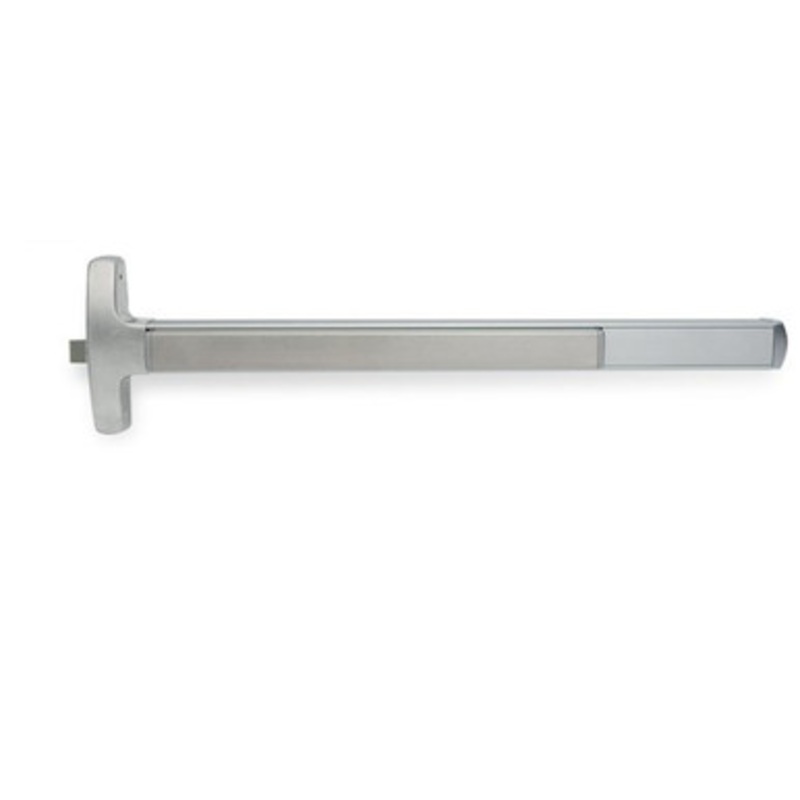 Falcon / 24 Series Exit Devices 25-R-EO 4 28  Falcon Exit Device 25 Series Exit Device, Rim, Exit Only, 4 Ft. Device, Satin Aluminum Clear Anodized