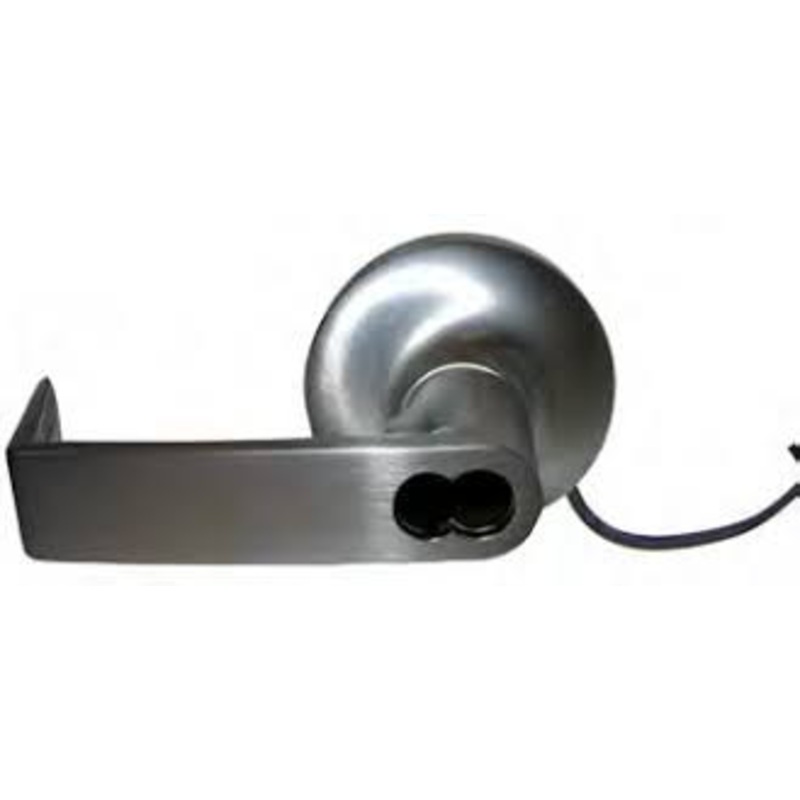 General Lock Cylindrical Leverset, Electrified, Fail Secure, Clutched R-Lever, Grade-1, SFIC Keyway, 12 Volt DC, 180 Degree, Satin Chrome, For Storeroom
