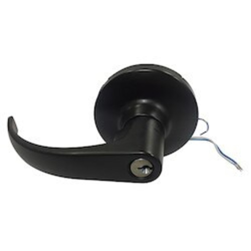 GENERAL LOCK  L180CE FSE 12VDC 613 C REX Cylindrical Leverset, Electrified, Fail Secure, Clutched Curved Lever, Grade-1, Schlage C Keyway, 12 Volt DC, 180 Degree, Dark Bronze, For Storeroom