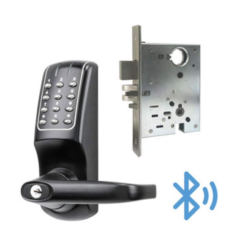 KeyInCode KIC5255 WB BLE & Wi-Fi Enabled Lockset with Mortise Latch & Auto-Deadbolt (Black)