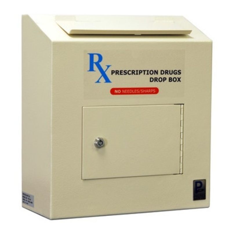 Protex Safe RX-164 black Prescription Drugs Drop Box – Designed for use in police stations, hospitals, pharmacies, fire stations and more in Black