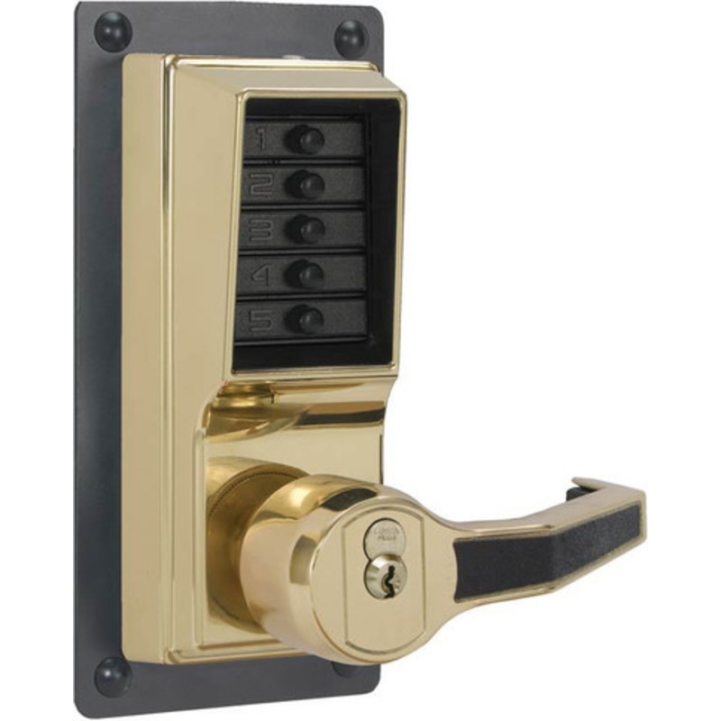 Simplex LRP1020S-03 Exit Trim Lever with Schlage RemovaBLe Core Key Override option in Bright Brass
