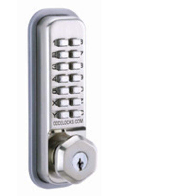 Codelock CL255K Tubular Deadlatch Lock with hold open option and KEY BYPASS.