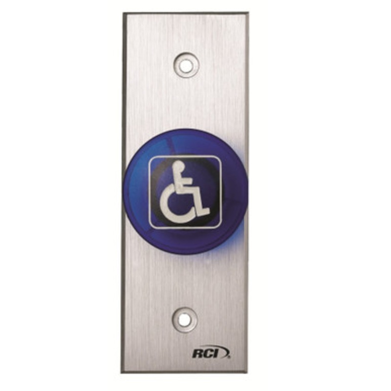RCI 916N-TD Narrow Electronic Time Delay Tamper Resistant Handicap Button