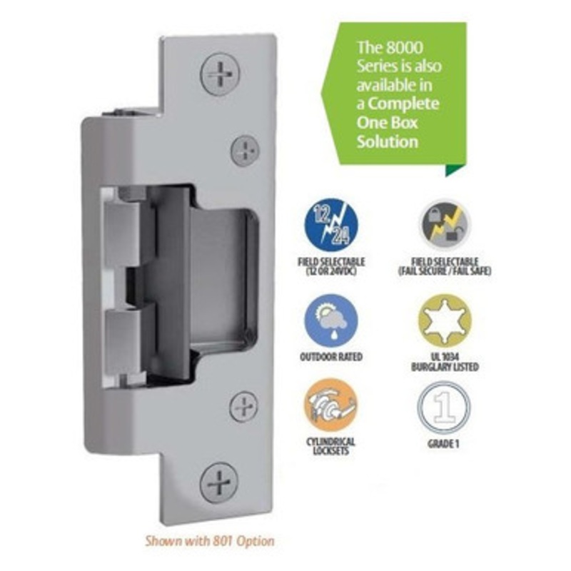 HES 8000C-630 Cylindrical Lock Electric Strike Complete w/ 801 & 801A Faceplates