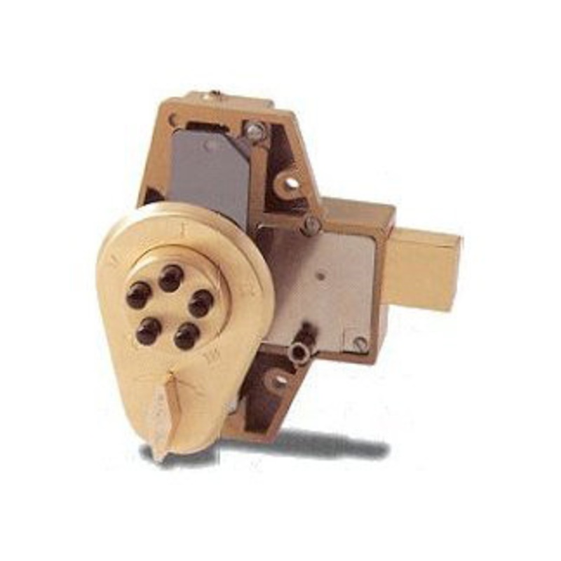 Simplex 9060000-04-41 Deadbolt Push Button Lock with Key Override in Satin Brass
