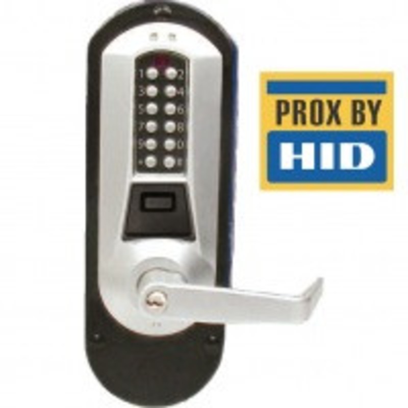 Dormakaba E-Plex 5700 series Model E5710S Proximity Card and Pin Code access control for Door with PANIC BARS and with SCHLAGE Interchangeable Core (less core).