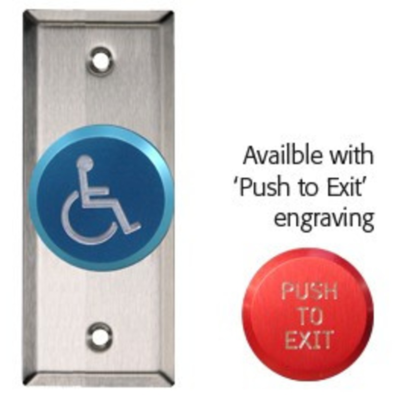 Rutherford Controls RCI 991NE-PTD Narrow Pneumatic Push To Exit Time Delay Mushroom Push Button
