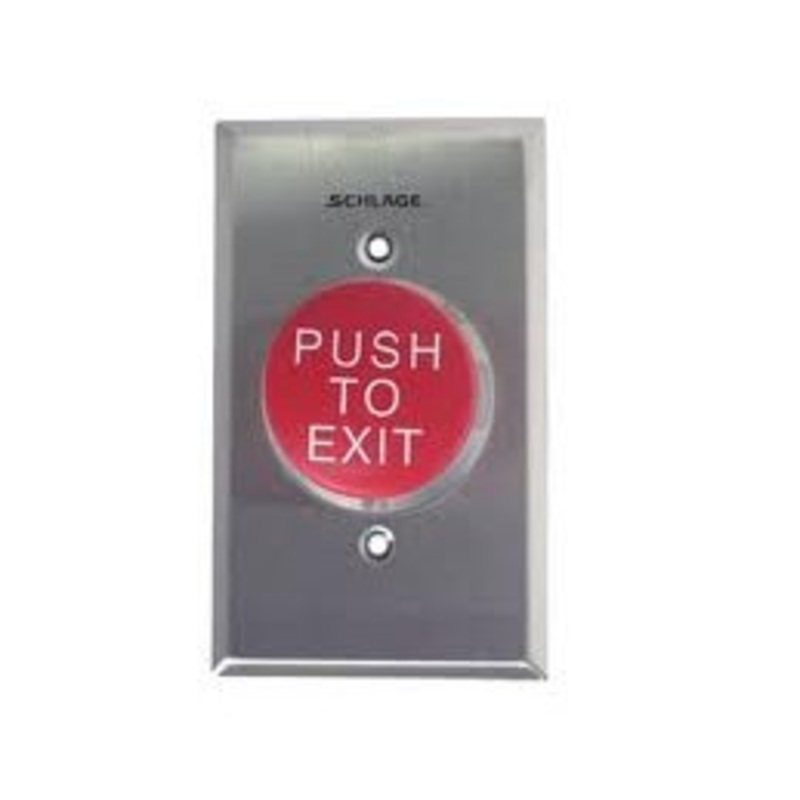 Schlage 623RD-EX Momentary Action Heavy Duty 1-5/8 Push Button Single Gang (Red Push To Exit)