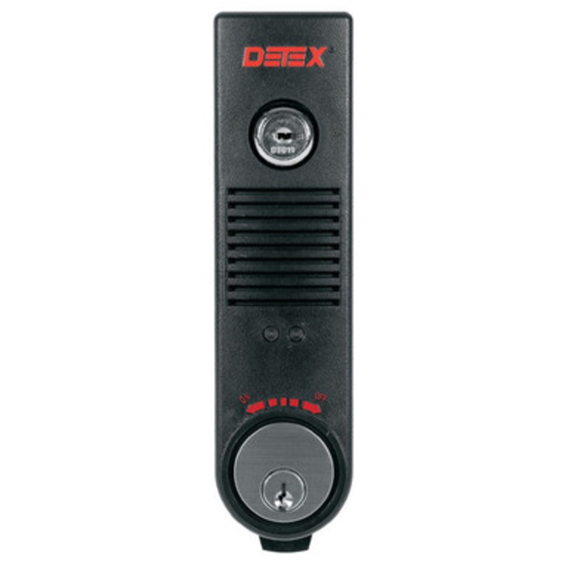 DETEX EAX-500-BLACK 9V BATTERY POWERED DOOR ALARM – Field Selectable Resetting