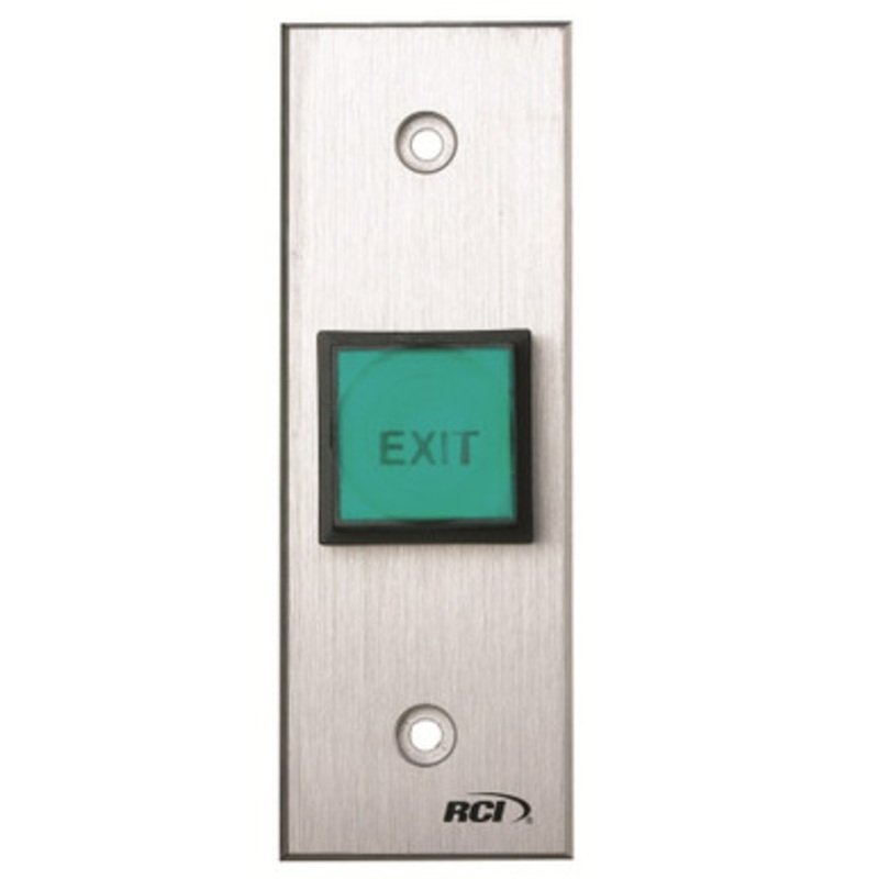 Rutherford Controls RCI 975N-MO-12V Momentary LED Narrow Illuminated Exit Button (12VAC/VDC)