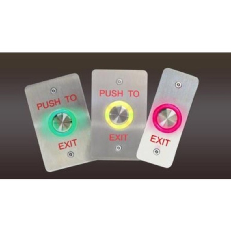 Dortronics N5277-PZLxE3 Touch Sensitive Weather Resistant Push Button Narrow Plate (Exit in RED Letters)