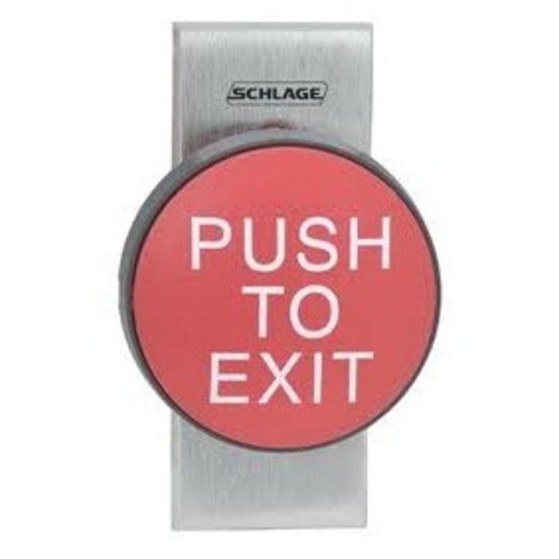 Schlage 625RD-EX-DA-NS Delayed Action Heavy Duty 2-3/4 Push Button Narrow Stile (Red Push To Exit)