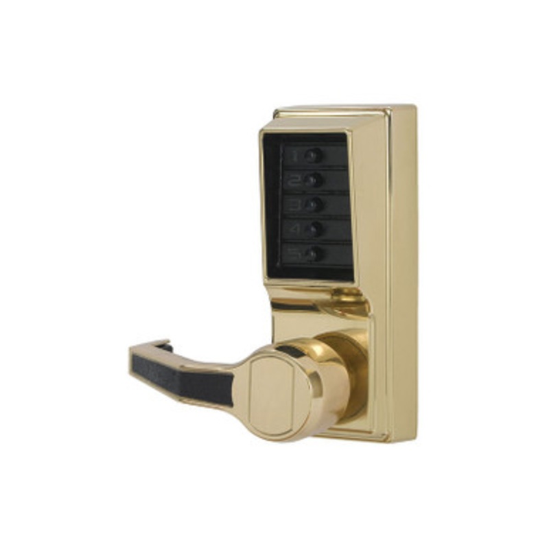 Simplex LL1031-03-41 Passage  Pushbutton Lever Lock with no Key Override in Bright Brass