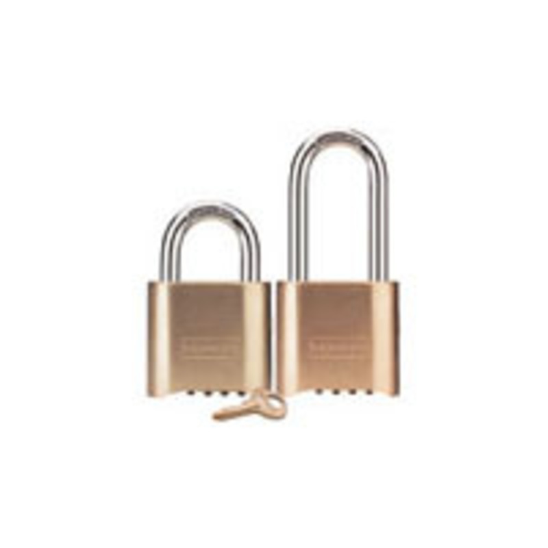 Master Lock 176 Set-Your-Own 4-Digit Combination, 2 In. Wide Solid Brass Case, 1 In. Tall, 5/16 In. Diameter Hardened Steel Shackle, Optional Key Override