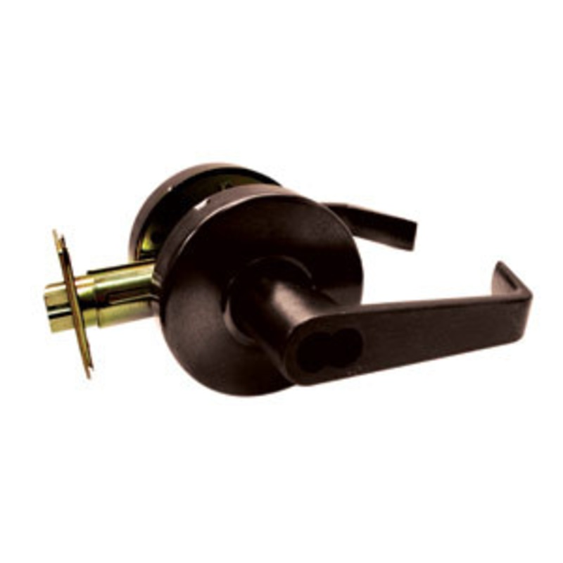 General Lock Entry Lock, S Lever Design, 2-3/4 Backset,  Prepared for SFIC (Less Core), ANSI Strike, Grade 2
