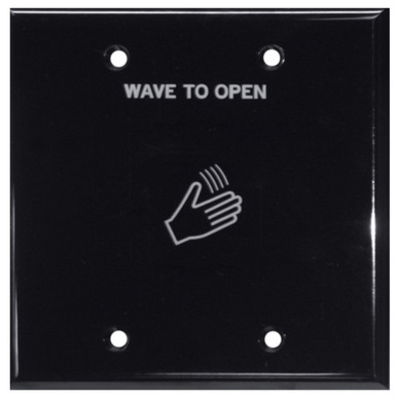 LCN 8310-813 Standard Duty Touchless Actuator, Single & Double Gang, Text & Wave Icon in Black