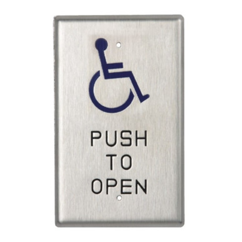Rutherford Controls RCI 940HP-MO Momentary Single Gang Pushplate Handicap & Push to Open