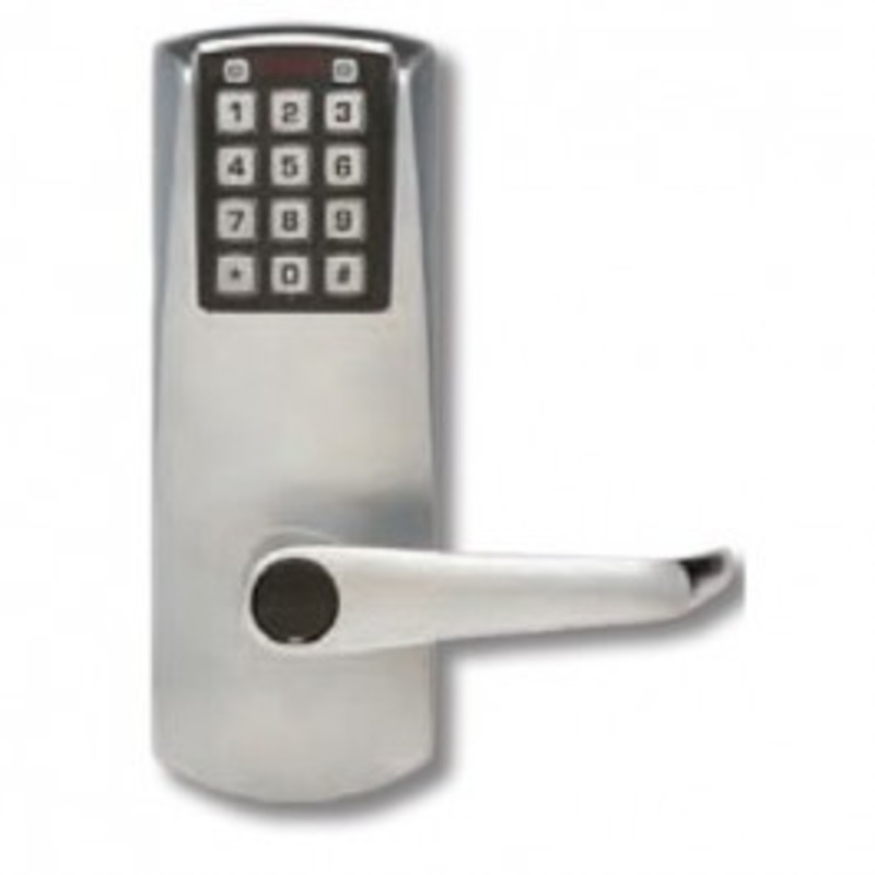 DormaKaba E2031LL-606-41 E-Plex 2000 Cylindrical Lock, 100 Access Codes, 1,000 Audit Events, 2-3/4 Backset, 1/2 Throw, No Key Override, Satin Brass