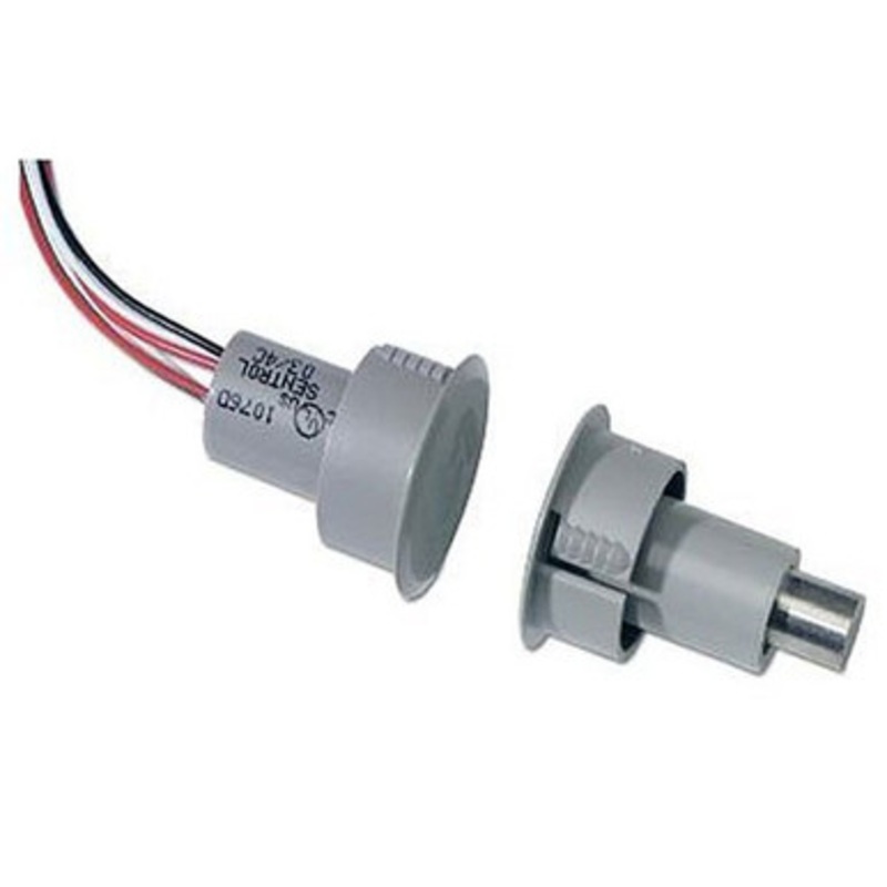 GE Edwards 1076 Recessed Steel Door Contact with Wire Leads, 1 Diameter, SPDT, 1/2 Gap Size, Single Pole-Double Throw