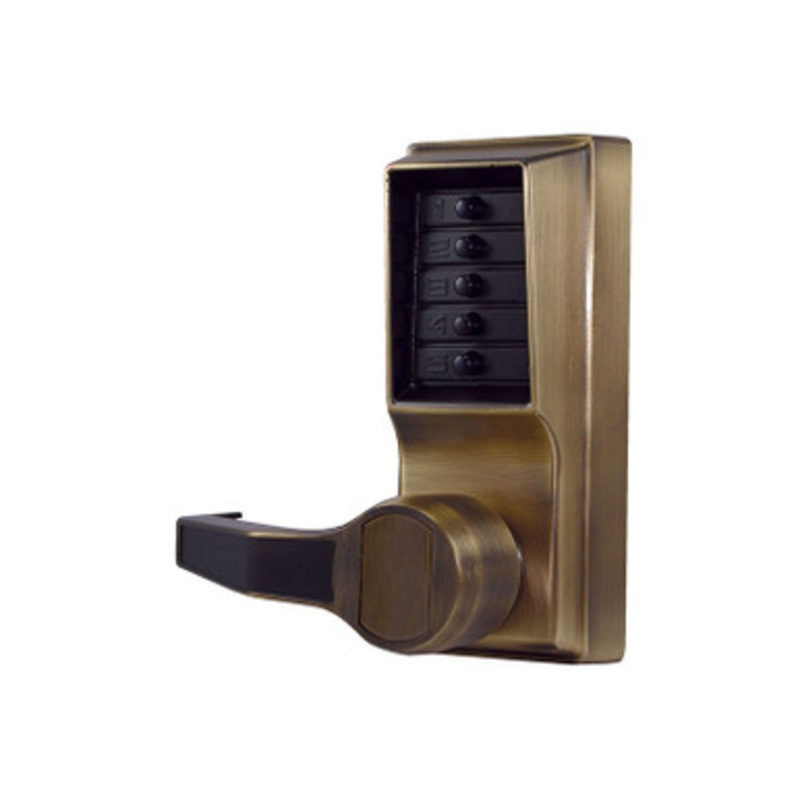 Dormakaba Simplex LL1011-05-41 Pushbutton Lever Lock with no Key Override in Antique Brass