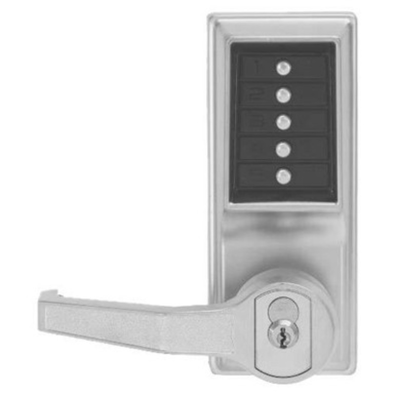 Dormakaba Simplex LR1021R-26D-41 Pushbutton Lever Lock with Sargent Core Override in Satin Chrome
