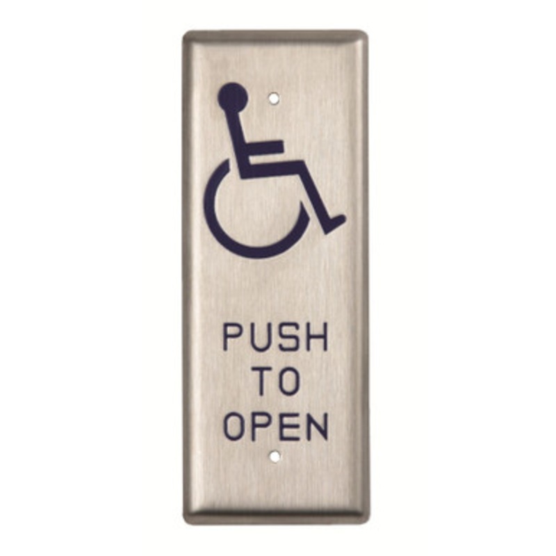 Rutherford Controls RCI 941HP Momentary Mullion Pushplate Handicap & Push to Open
