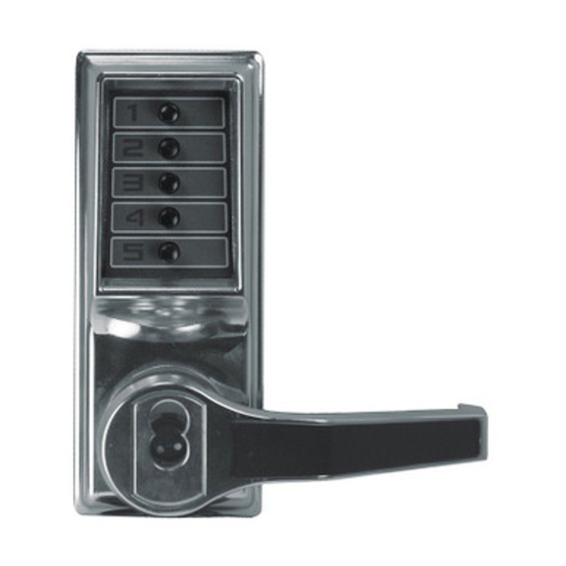 Dormakaba Simplex LR1021B-026-41 Pushbutton Lever Lock with Best Core Override in Bright Chrome